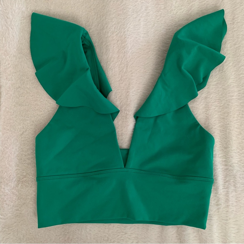 Green Butterfly Shoulder Sports Bra - Carbon38